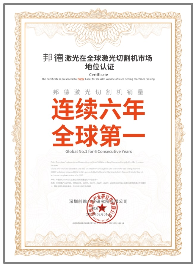 球盟会app六连冠！环球激光切割机龙头企业邦德激光销量持续六年环球第一(图1)